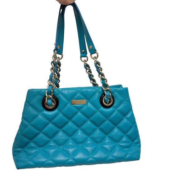 Kate Spade Gold Coast Small Maryanne Quilted Mid Teal Leather bag - Picture 1 of 16